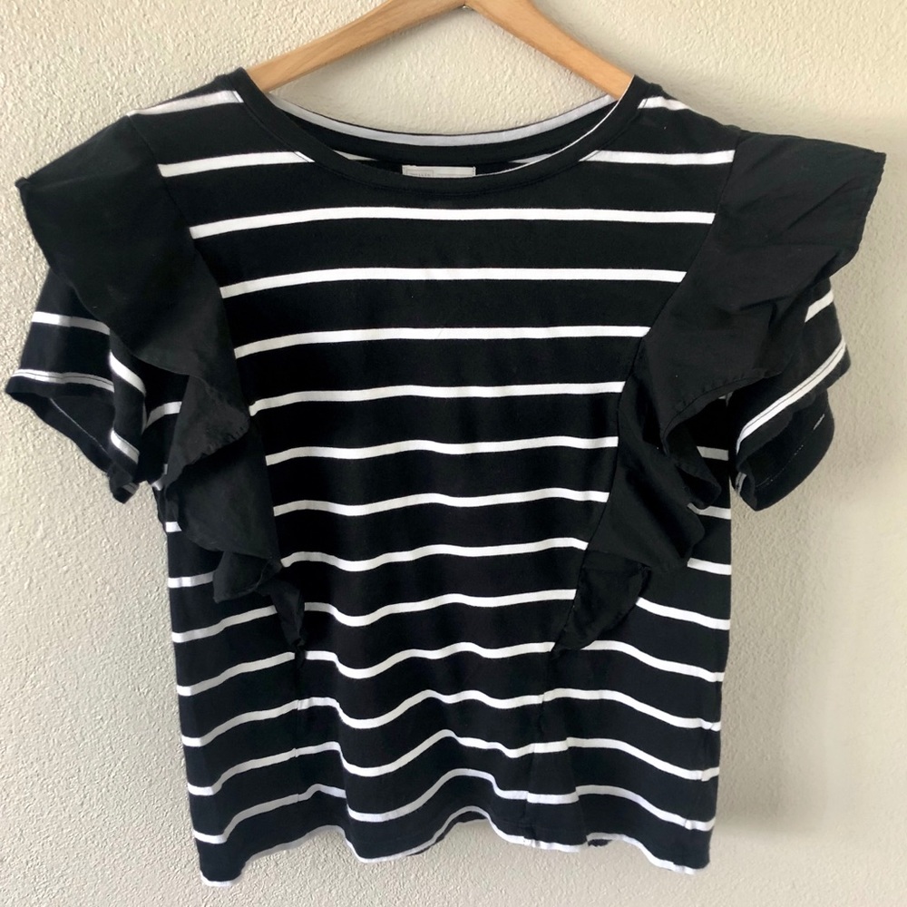 14th & Union Striped Ruffle Shirt